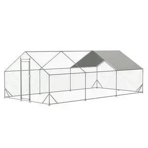 Large Metal Chicken Coop,Walk-in Poultry Cage Hen Run House,Rabbits Habitat Cage,Flat Roofed Cage with Waterproof and Anti-Ultraviolet Cover for Outdoor Large Metal Chicken Coop,Walk-in Poultry Cage Hen Run House,Rabbits Habitat Cage,Flat Roofed Cage with Waterproof and Anti-Ultraviolet Cover for Outdoor