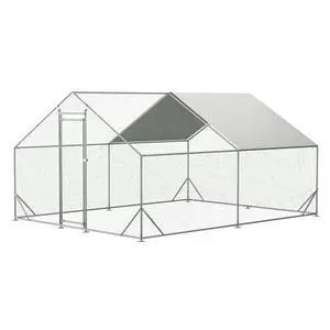 Large Metal Chicken Coop,Walk-in Poultry Cage Hen Run House,Rabbits Habitat Cage,Flat Roofed Cage with Waterproof and Anti-Ultraviolet Cover for Outdoor Large Metal Chicken Coop,Walk-in Poultry Cage Hen Run House,Rabbits Habitat Cage,Flat Roofed Cage with Waterproof and Anti-Ultraviolet Cover for Outdoor