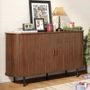 ONBRILL 55" Sideboard Buffet Cabinet with Storage, Sliding Door & Adjustable Shelf, Modern Accent Coffee Bar Console Table for Kitchen, Entryway, Walnut ONBRILL 55" Sideboard Buffet Cabinet with Storage, Sliding Door & Adjustable Shelf, Modern Accent Coffee Bar Console Table for Kitchen, Entryway, Walnut
