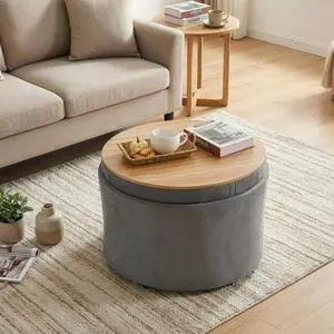 ONBRILL 25" Round Ottoman Coffee Table, Storage Ottoman with Lift-Off Lid, Multifunctional Foot Rest & Hidden Storage, Sturdy Steel Frame for Bedroom, Living Room, Corners, Apartment ONBRILL 25" Round Ottoman Coffee Table, Storage Ottoman with Lift-Off Lid, Multifunctional Foot Rest & Hidden Storage, Sturdy Steel Frame for Bedroom, Living Room, Corners, Apartment