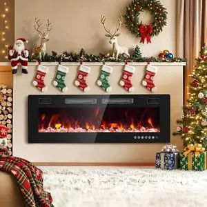 ONBRILL 50 Electric Fireplace Insert, Ultra Slim Fireplace with 2 Heat Fans, 750/1500W Recessed Fire Place with 12 Flame Color, Touch Screen ONBRILL 50 Electric Fireplace Insert, Ultra Slim Fireplace with 2 Heat Fans, 750/1500W Recessed Fire Place with 12 Flame Color, Touch Screen