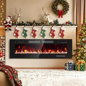 ONBRILL 60 Electric Fireplace Insert, Ultra Slim Fireplace with 2 Heat Fans, 750/1500W Recessed Fire Place with 12 Flame Color, Touch Screen ONBRILL 60 Electric Fireplace Insert, Ultra Slim Fireplace with 2 Heat Fans, 750/1500W Recessed Fire Place with 12 Flame Color, Touch Screen