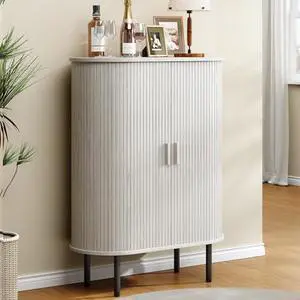ONBRILL Sideboard Buffet Cabinet with Storage, 44" High Storage Cabinet with Sliding Door & Adjustable Feet, Modern Accent Coffee Bar Cabinet Console Table for Kitchen, Entryway, Natural White ONBRILL Sideboard Buffet Cabinet with Storage, 44" High Storage Cabinet with Sliding Door & Adjustable Feet, Modern Accent Coffee Bar Cabinet Console Table for Kitchen, Entryway, Natural White