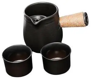 Ceramic Teapot Teakettles Loose Tea Pot Rustic Tea Maker Kettle for Boiling Hot Water for Restaurant, with 2 Cup Ceramic Teapot Teakettles Loose Tea Pot Rustic Tea Maker Kettle for Boiling Hot Water for Restaurant, with 2 Cup