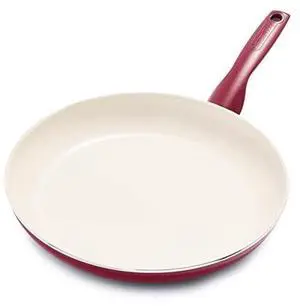 GreenPan Rio Healthy Ceramic Nonstick 12" Frying Pan Skillet, PFAS-Free, Dishwasher Safe, Red GreenPan Rio Healthy Ceramic Nonstick 12" Frying Pan Skillet, PFAS-Free, Dishwasher Safe, Red