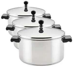 Farberware Classic Stainless Steel 6-Quart Stockpot with Lid, Stainless Steel Pot with Lid, Silver (Pack of 3) Farberware Classic Stainless Steel 6-Quart Stockpot with Lid, Stainless Steel Pot with Lid, Silver (Pack of 3)