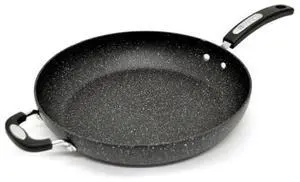Starfrit The Rock Classic 12.5" (32cm) Non-Stick Deep Fry Pan with Helper Handle - Durable Forged Aluminum - Oven Safe - PFOA Free - Easy to Clean Starfrit The Rock Classic 12.5" (32cm) Non-Stick Deep Fry Pan with Helper Handle - Durable Forged Aluminum - Oven Safe - PFOA Free - Easy to Clean