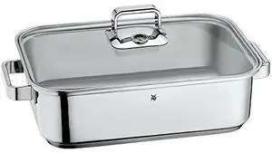 WMF Vitalis Covered Roasting Pan with Lid and Thermometer, 18/10 Stainless Steel, 6.5 L WMF Vitalis Covered Roasting Pan with Lid and Thermometer, 18/10 Stainless Steel, 6.5 L