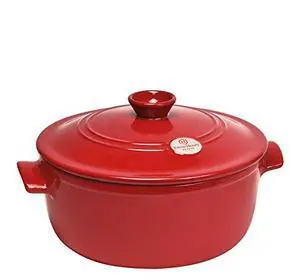 Emile Henry Flame Round Stewpot Dutch Oven, 5.5 Quart, Burgundy Emile Henry Flame Round Stewpot Dutch Oven, 5.5 Quart, Burgundy