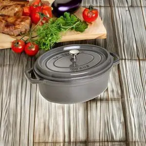 staub La Cocotte Oval 40500-276 Pico Cocotte Oval Gray 10.6 inches (27 cm) Large Two-Handed Cast Enameled Pot, Induction Compatible staub La Cocotte Oval 40500-276 Pico Cocotte Oval Gray 10.6 inches (27 cm) Large Two-Handed Cast Enameled Pot, Induction Compatible
