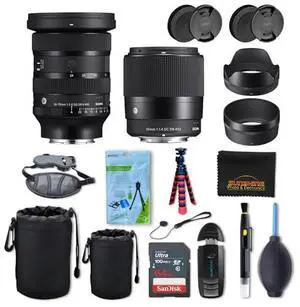 Sigma 30mm f1.4 DC DN Contemporary + Sigma 24-70mm f2.8 DG DN II Art Lens for Sony E with Sunshine Photo Accessories Bundle - 4 Years USA Manufacturer Warranty Sigma 30mm f1.4 DC DN Contemporary + Sigma 24-70mm f2.8 DG DN II Art Lens for Sony E with Sunshine Photo Accessories Bundle - 4 Years USA Manufacturer Warranty