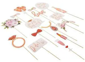 Zink 23PC Bridal Shower Photo Booth Props - 23 Rose Gold Bridal Photo Booth Props for Bachelorette Parties, Bridal Showers, Girls' Night Out, Hen Parties, and Wedding Favors Zink 23PC Bridal Shower Photo Booth Props - 23 Rose Gold Bridal Photo Booth Props for Bachelorette Parties, Bridal Showers, Girls' Night Out, Hen Parties, and Wedding Favors