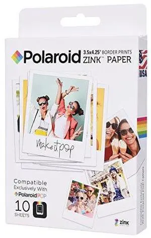 Polaroid 3.5 x 4.25 inch Premium Zink Border Print Photo Paper (10 Sheets) Compatible with Polaroid POP Instant Camera Polaroid 3.5 x 4.25 inch Premium Zink Border Print Photo Paper (10 Sheets) Compatible with Polaroid POP Instant Camera