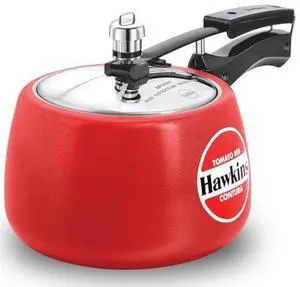 Hawkins 3 Litre Contura Pressure Cooker, Ceramic Coated Handi Inner Lid Cooker, Tomato Red (CTR30) Hawkins 3 Litre Contura Pressure Cooker, Ceramic Coated Handi Inner Lid Cooker, Tomato Red (CTR30)