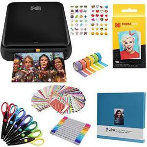 Kodak Step Wireless Photo Printer 2x3 inches Zink Paper Technology & Kodak App for iOS & Android (Black) Scrapbook Bundle Kodak Step Wireless Photo Printer 2x3 inches Zink Paper Technology & Kodak App for iOS & Android (Black) Scrapbook Bundle