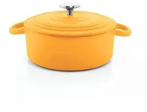 Chantal Cast Iron Dutch Oven, 3 qt, US Formulated Premium Enamel, Marigold Chantal Cast Iron Dutch Oven, 3 qt, US Formulated Premium Enamel, Marigold