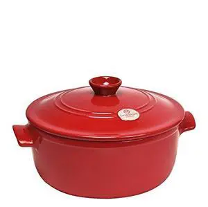 Emile Henry Flame Round Stewpot Dutch Oven, 4.2 Quart, Burgundy Emile Henry Flame Round Stewpot Dutch Oven, 4.2 Quart, Burgundy