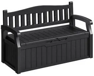 Homall 75 Gallon Outdoor Storage Benches Lockable Deck Box with Waterproof and UV Resistant, Waterproof Storage Box for Patio Furniture, Tools, Cushions (Black) Homall 75 Gallon Outdoor Storage Benches Lockable Deck Box with Waterproof and UV Resistant, Waterproof Storage Box for Patio Furniture, Tools, Cushions (Black)