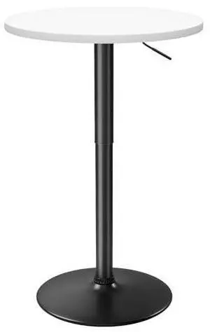 Furmax Bistro Pub Table Height Adjustable Round Bar Table 27.4-36 Inches, 360°Swivel Cocktail Table for Dining Room, Party, Café (1, White-Black) Furmax Bistro Pub Table Height Adjustable Round Bar Table 27.4-36 Inches, 360°Swivel Cocktail Table for Dining Room, Party, Café (1, White-Black)