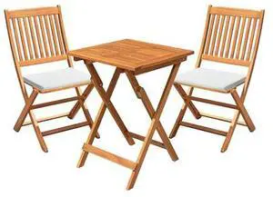 Flamaker Patio Set 3 Piece Acacia Wood Folding Bistro Set Outdoor Square Table and Chairs Balcony Furniture for Porch, Lawn, Backyard (Natural) Flamaker Patio Set 3 Piece Acacia Wood Folding Bistro Set Outdoor Square Table and Chairs Balcony Furniture for Porch, Lawn, Backyard (Natural)