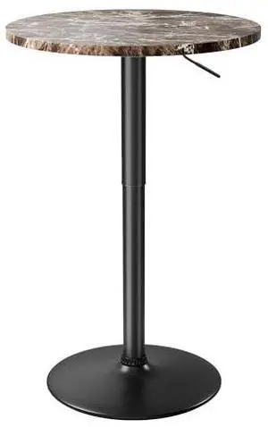 Furmax Bistro Pub Table Height Adjustable Round Bar Table 27.4-36 Inches, 360°Swivel Cocktail Table for Dining Room, Party, Café (1, Marble-Black) Furmax Bistro Pub Table Height Adjustable Round Bar Table 27.4-36 Inches, 360°Swivel Cocktail Table for Dining Room, Party, Café (1, Marble-Black)