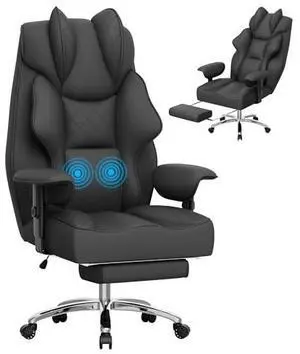 Homall Big and Tall Massage Office Chair,Reclining High Back Ergonomic Home Office Desk Chair with Adjustable Padded Armrest and Foot Rest (Mesh, Black) Homall Big and Tall Massage Office Chair,Reclining High Back Ergonomic Home Office Desk Chair with Adjustable Padded Armrest and Foot Rest (Mesh, Black)