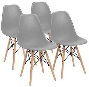 Furmax Pre Assembled Modern Style Dining Chair Mid Century Modern DSW Chair, Shell Lounge Plastic Chair for Kitchen, Dining, Bedroom, Living Room Side Chairs Set of 4(Gray) Furmax Pre Assembled Modern Style Dining Chair Mid Century Modern DSW Chair, Shell Lounge Plastic Chair for Kitchen, Dining, Bedroom, Living Room Side Chairs Set of 4(Gray)
