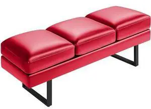 JUMMICO Office Chair Seating Waiting Room Chair, 59.6 inches Upholered Reception Bench 3 Seat Faux Leather Office Guest Chair Conference Room Chair for Salon and Shop (Red) JUMMICO Office Chair Seating Waiting Room Chair, 59.6 inches Upholered Reception Bench 3 Seat Faux Leather Office Guest Chair Conference Room Chair for Salon and Shop (Red)