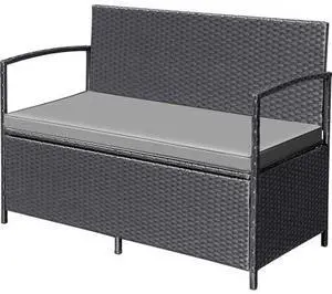 Flamaker Patio Loveseat Wicker Outdoor Furniture, All Weather Rattan Conversation Bench Chair with Large Storage Capacity and Cushions for Backyard, Outside Patio Porch (Black) Flamaker Patio Loveseat Wicker Outdoor Furniture, All Weather Rattan Conversation Bench Chair with Large Storage Capacity and Cushions for Backyard, Outside Patio Porch (Black)