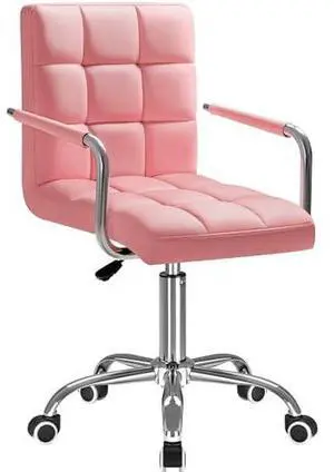 Furmax Vanity Office Chair with Wheels,Makeup PU Leather Executive Chair Modern Adjustable Home Desk Retro Comfortable Work Chair 360 Degree Swivel with Arms (Pink) Furmax Vanity Office Chair with Wheels,Makeup PU Leather Executive Chair Modern Adjustable Home Desk Retro Comfortable Work Chair 360 Degree Swivel with Arms (Pink)