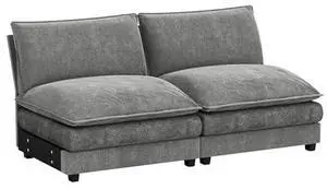 Homall Modular Sectional Sofa, Sofa Couch with Reversible Ottoman, DIY Combination Chenille Deep Seat Cloud Couch for Living Room, Apartment (Light Grey, 2-Seat) Homall Modular Sectional Sofa, Sofa Couch with Reversible Ottoman, DIY Combination Chenille Deep Seat Cloud Couch for Living Room, Apartment (Light Grey, 2-Seat)