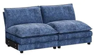 Homall Modular Sectional Sofa, Sofa Couch with Reversible Ottoman, DIY Combination Chenille Deep Seat Cloud Couch for Living Room, Apartment (Dark Blue, 2-Seat) Homall Modular Sectional Sofa, Sofa Couch with Reversible Ottoman, DIY Combination Chenille Deep Seat Cloud Couch for Living Room, Apartment (Dark Blue, 2-Seat)