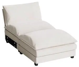 Homall Modular Sectional Sofa, Sofa Couch with Reversible Ottoman, DIY Combination Chenille Deep Seat Cloud Couch for Living Room, Apartment (White, 1-Seat & 1-Ottoman) Homall Modular Sectional Sofa, Sofa Couch with Reversible Ottoman, DIY Combination Chenille Deep Seat Cloud Couch for Living Room, Apartment (White, 1-Seat & 1-Ottoman)