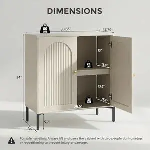 IFGET Modern TV Stands for 80 Inch tvs, 92.63" W Wood Entertainment Center w/Adjustable Shelves, Mid Century Modern TV Stand w/Arched Fluted Doors, Media Console Cabinet for Living Room, Cream IFGET Modern TV Stands for 80 Inch tvs, 92.63" W Wood Entertainment Center w/Adjustable Shelves, Mid Century Modern TV Stand w/Arched Fluted Doors, Media Console Cabinet for Living Room, Cream
