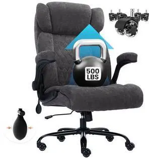 500lbs Big and Tall Office Chair Adjustable Lumbar Support for Back Pain, Extra Wide Seat Executive Office Chair Thick Armrest Pad, Heavy Duty Base&Upgraded Wheels, Ergonomic Comfy Computer Desk Chair 500lbs Big and Tall Office Chair Adjustable Lumbar Support for Back Pain, Extra Wide Seat Executive Office Chair Thick Armrest Pad, Heavy Duty Base&Upgraded Wheels, Ergonomic Comfy Computer Desk Chair