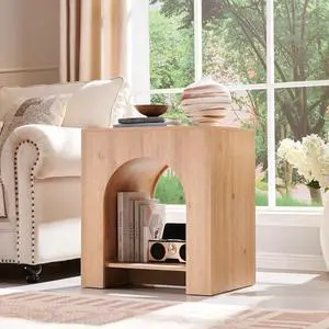 IFGET Arched Nightstand with Type-C Charging Station, 22" Modern Bedroom Night Stand with Arched Open Shelf, Night Table with Outlet, USB, Type-C Port for Bedroom, Natural IFGET Arched Nightstand with Type-C Charging Station, 22" Modern Bedroom Night Stand with Arched Open Shelf, Night Table with Outlet, USB, Type-C Port for Bedroom, Natural