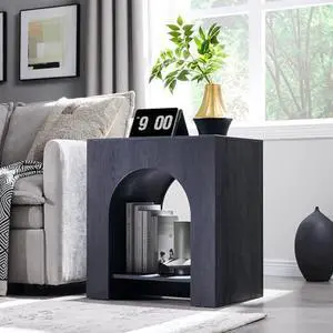 IFGET Arched Nightstand with Type-C Charging Station, 22" Modern Bedroom Night Stand with Arched Open Shelf, Night Table with Outlet, USB, Type-C Port for Bedroom, Dark Grey IFGET Arched Nightstand with Type-C Charging Station, 22" Modern Bedroom Night Stand with Arched Open Shelf, Night Table with Outlet, USB, Type-C Port for Bedroom, Dark Grey