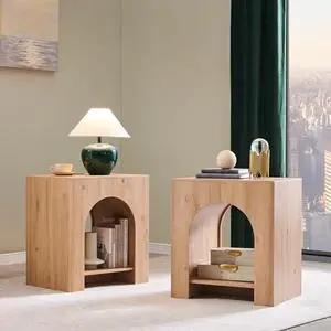 IFGET Arched Nightstand Set of 2 with Type-C Charging Station, 22" Modern Bedroom Night Stand with Arched Shelf, Night Table with Outlet, USB, Type-C Port for Bedroom, Natural IFGET Arched Nightstand Set of 2 with Type-C Charging Station, 22" Modern Bedroom Night Stand with Arched Shelf, Night Table with Outlet, USB, Type-C Port for Bedroom, Natural