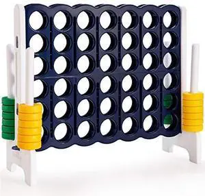 COSTWAY Jumbo 4-to-Score Giant Game Set, 4 in A Row for Kids and Adults, 3.5FT Tall Indoor & Outdoor Game Set with 42 Jumbo Rings & Quick-Release Slider, Perfect for Holiday Party & Family Game COSTWAY Jumbo 4-to-Score Giant Game Set, 4 in A Row for Kids and Adults, 3.5FT Tall Indoor & Outdoor Game Set with 42 Jumbo Rings & Quick-Release Slider, Perfect for Holiday Party & Family Game