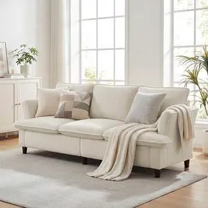 GRUSIGN 3 Seater Corduroy Couch, 89" Comfy Couch with Deep Seat, Modern Sofa Couch for Living Room, Office, Bedroom, Apartment (Pillows not Included) GRUSIGN 3 Seater Corduroy Couch, 89" Comfy Couch with Deep Seat, Modern Sofa Couch for Living Room, Office, Bedroom, Apartment (Pillows not Included)