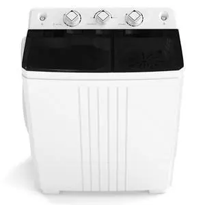 COSTWAY Portable Washing Machine, Twin Tub 20 Lbs Capacity with Drain Pump, Laundry Washer 12 Lbs and Spinner 8 Lbs with Timer Control, Perfect for Apartment Dorm RV, Black+White COSTWAY Portable Washing Machine, Twin Tub 20 Lbs Capacity with Drain Pump, Laundry Washer 12 Lbs and Spinner 8 Lbs with Timer Control, Perfect for Apartment Dorm RV, Black+White