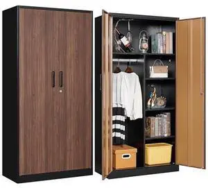 Letaya Metal Storage Cabinets,72'' Employee Lockers Steel Wardrobe with Lock Door for Office,Home,School,Gym,Fire Department,Hotel(Wood Grain Color) Letaya Metal Storage Cabinets,72'' Employee Lockers Steel Wardrobe with Lock Door for Office,Home,School,Gym,Fire Department,Hotel(Wood Grain Color)