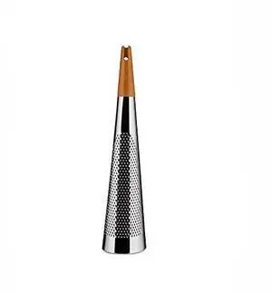 Alessi "Todo" Giant Cheese And Nutmeg Grater in Steel And Wood, Silver Alessi "Todo" Giant Cheese And Nutmeg Grater in Steel And Wood, Silver