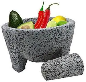 OUTASIGHT Molcajete authentic Handmade Mexican Mortar and Pestle 8.5" OUTASIGHT Molcajete authentic Handmade Mexican Mortar and Pestle 8.5"