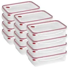Sterilite Ultra-Seal 16 Cup Rectangle, Airtight Food Storage Container, Latching Lid, Microwave and Dishwasher Safe, Clear With Blue Gasket, 12-Pack Sterilite Ultra-Seal 16 Cup Rectangle, Airtight Food Storage Container, Latching Lid, Microwave and Dishwasher Safe, Clear With Blue Gasket, 12-Pack