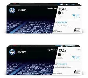 HP 134A Black Toner Cartridge 2-Pack | Original Cartridge | Compatible LaserJet M209 Series, LaserJet MFP M234 Series | W1340A | Each Cartridge Prints up to 1,100 Pages HP 134A Black Toner Cartridge 2-Pack | Original Cartridge | Compatible LaserJet M209 Series, LaserJet MFP M234 Series | W1340A | Each Cartridge Prints up to 1,100 Pages