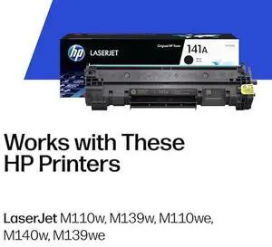 HP 141A Black Toner Cartridge | Works with LaserJet M110,LaserJet MFP M139,M140 | W1410A,(Pack of 2) HP 141A Black Toner Cartridge | Works with LaserJet M110,LaserJet MFP M139,M140 | W1410A,(Pack of 2)