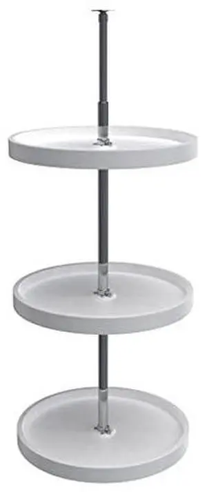 Rev-A-Shelf 18 Inch 3 Tier Full Circle Lazy Susan for H Corner Kitchen Cabinets, Large Plastic Home Storage Rotating Shelves, White, 6013-18-11-526 Rev-A-Shelf 18 Inch 3 Tier Full Circle Lazy Susan for H Corner Kitchen Cabinets, Large Plastic Home Storage Rotating Shelves, White, 6013-18-11-526