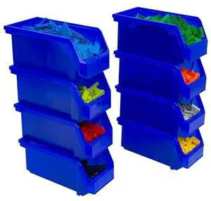 ReadySpace Plastic Containers for Organizing and Storage Bins for Closet, Kitchen, Office, Garage or Pantry Organization, Stackable Bins, Medium (11" x 5" x 5.5"), 8-Pack, Blue ReadySpace Plastic Containers for Organizing and Storage Bins for Closet, Kitchen, Office, Garage or Pantry Organization, Stackable Bins, Medium (11" x 5" x 5.5"), 8-Pack, Blue