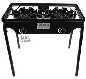 Double Two Burner Stove Heavy Duty Outdoor Stand Portable BBQ Grill Camping Double Two Burner Stove Heavy Duty Outdoor Stand Portable BBQ Grill Camping